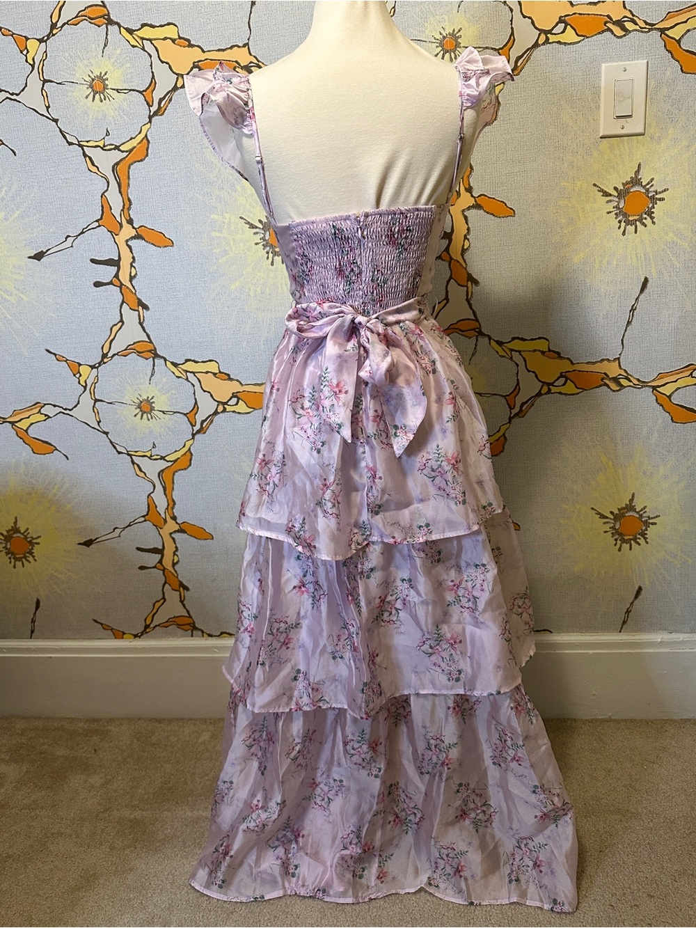 Lulus Light Lavender Floral Maxi Dress - Picture 4 of 7